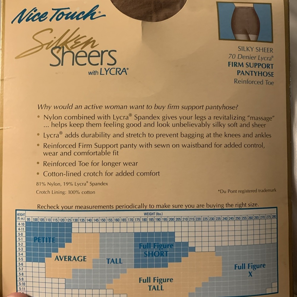 Lot Of 2 Vintage Nice Touch Silken Sheers 70 Denier Lycra Average Nude & Taupe - Picture 4 of 13